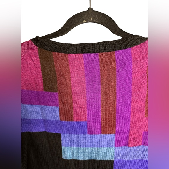 Trina Turk Wool Multicolored Long Sleeve Lightweight Sweater Size Small/Medium - Picture 7 of 7